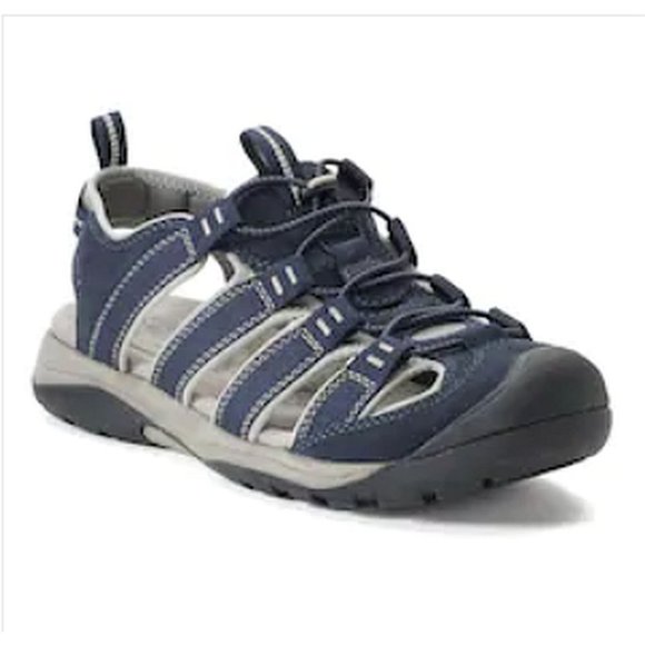 Croft /& Barrow Mens Legato Ortholite Fisherman Sandals Navy Size 12 NWT NIB